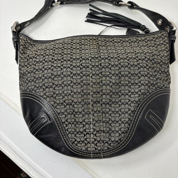 Vintage Y2K Coach Signature Jacquard Canvas Leather Bottom Bag Soho D062-2158 - Picture 11 of 11